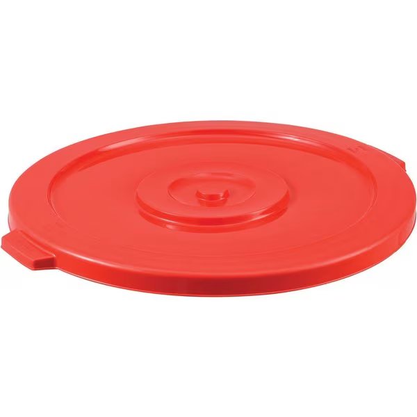Flat Lid, Red, Plastic, Global Industrial, Mfr#: 240463RD